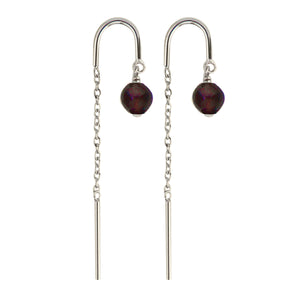 Rouge Noir Garnet Chain Earrings